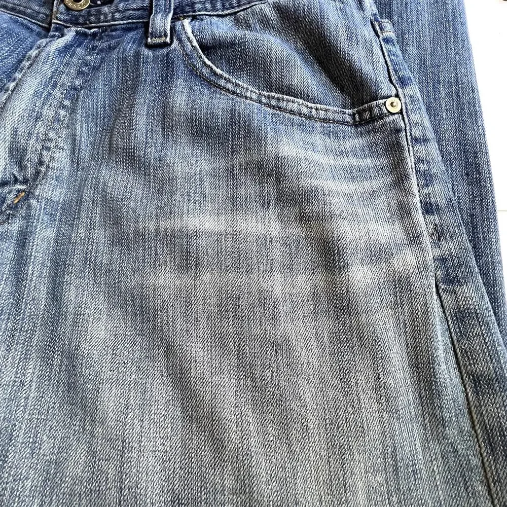 Adriano Goldschmied AG Protege Straight Leg Jeans Light Wash Mens 31R Distressed
